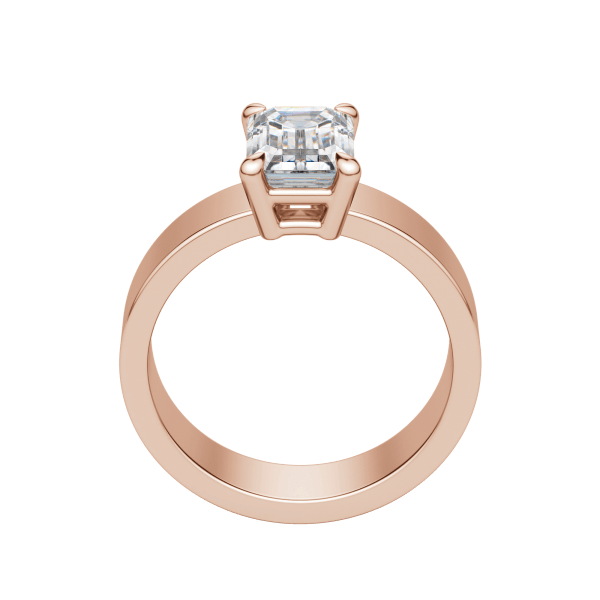 Eave Bold Emerald Cut Engagement Ring, Hover, 14K Rose Gold,