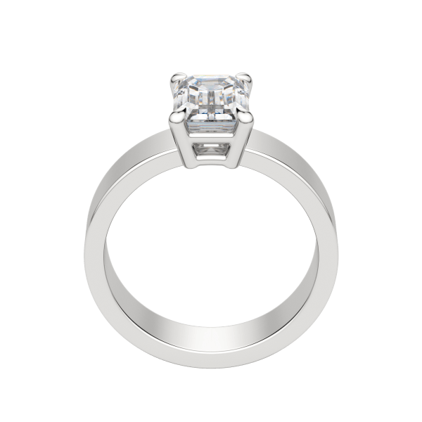 Eave Bold Emerald Cut Engagement Ring, Hover, 18K White Gold, Platinum, 