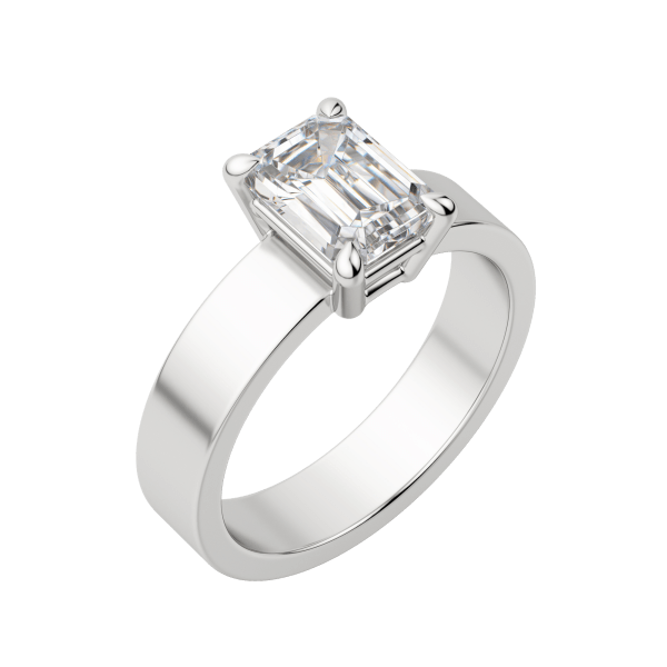 Eave Bold Emerald Cut Engagement Ring, Default, 18K White Gold, Platinum, 