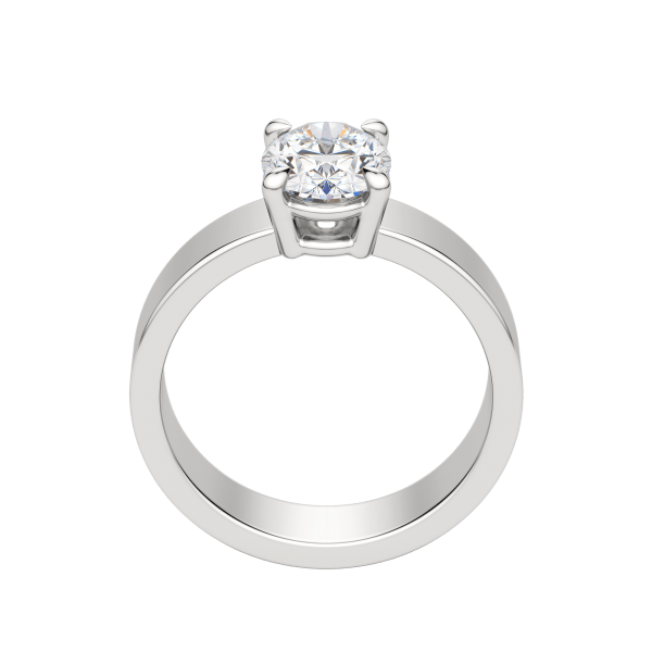 Eave Bold Oval Cut Engagement Ring, Hover, 18K White Gold, Platinum, 