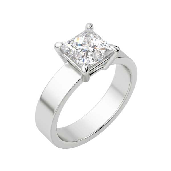Eave Bold Princess Cut Engagement Ring, Default, 18K White Gold, Platinum, 