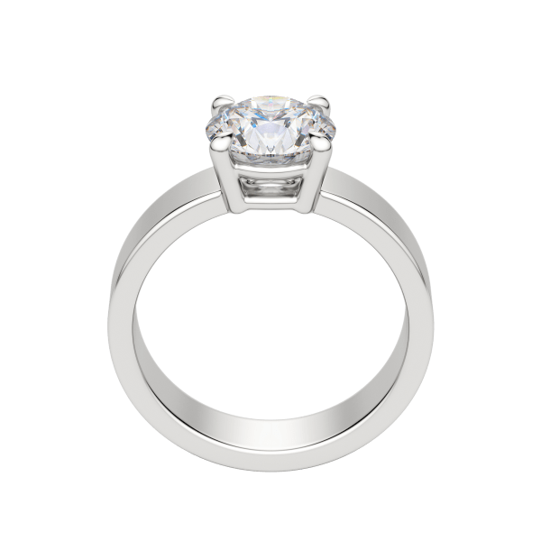 Eave Bold Round Cut Engagement Ring, Hover, 18K White Gold, Platinum, 