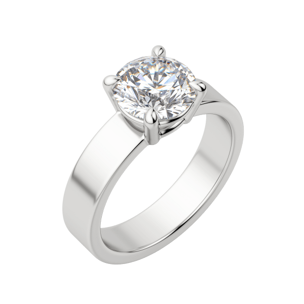 Eave Bold Round Cut Engagement Ring, Default, 18K White Gold, Platinum, 