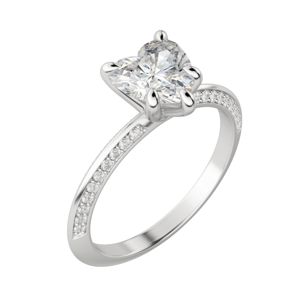 Evia Heart Cut Engagement Ring, Default, 18K White Gold, Platinum, 