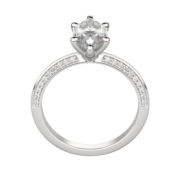 Evia Marquise Cut Engagement Ring, Hover, 18K White Gold, Platinum, 
