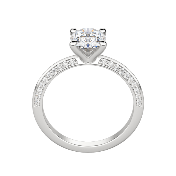 Evia Oval Cut Engagement Ring, Hover, 18K White Gold, Platinum, 