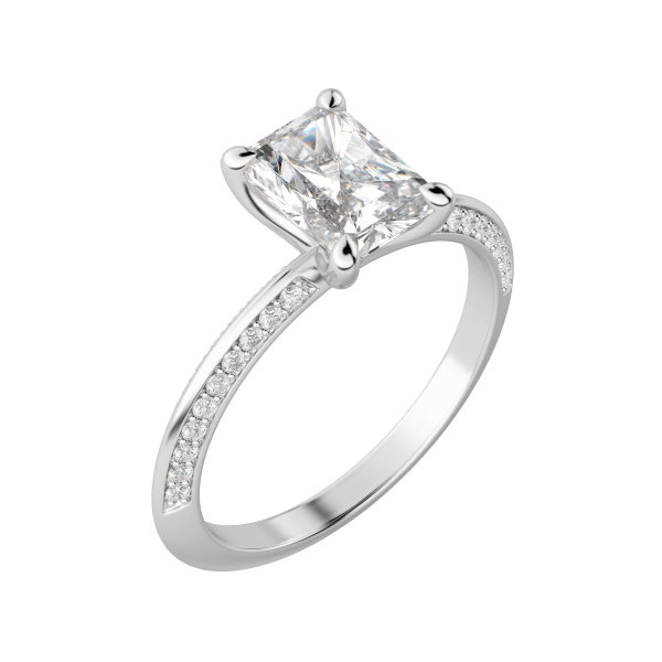Evia Radiant Cut Engagement Ring, Default, 18K White Gold, Platinum,