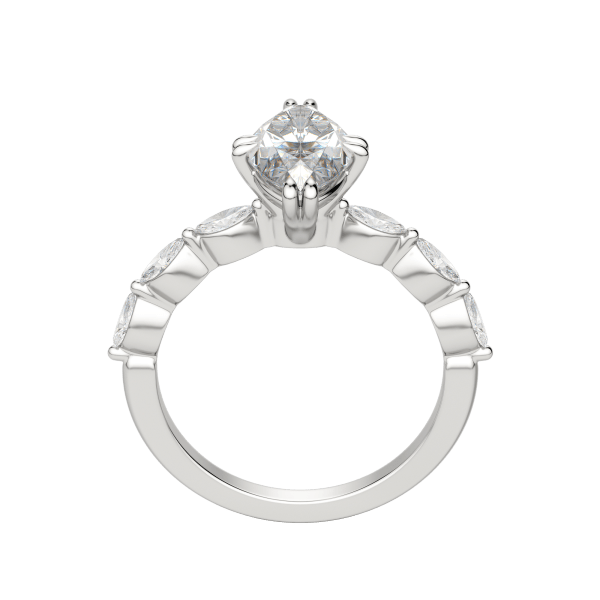 Frey Marquise Cut Engagement Ring, Hover, 18k White Gold, Platinum,