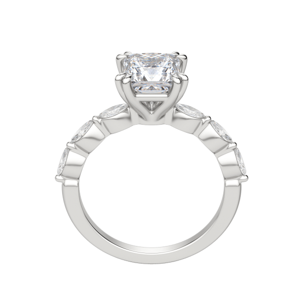 Frey Princess Cut Engagement Ring, Hover, 18k White Gold, Platinum,