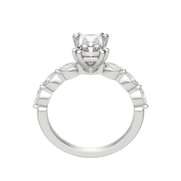 Frey Radiant Cut Engagement Ring, Hover, 18K White Gold, Platinum, 