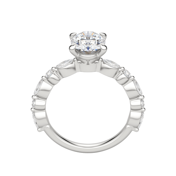 Gaia Oval Cut Engagement Ring, Hover, 18K White Gold, Platinum, 