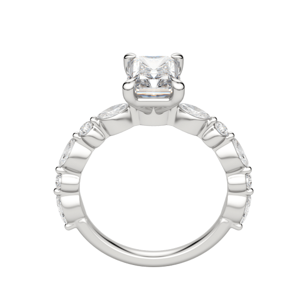 Gaia Radiant Cut Engagement Ring, Hover, 18K White Gold, Platinum, 