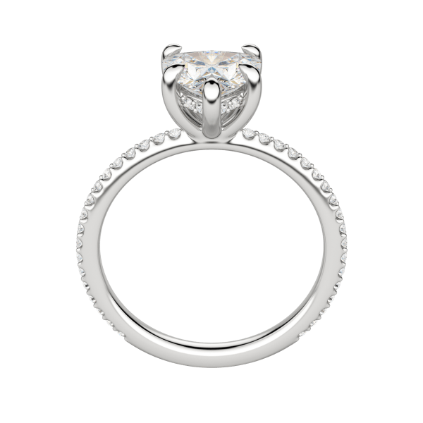 Hera Accented Heart Cut Engagement Ring, Hover, 18K White Gold, Platinum, 