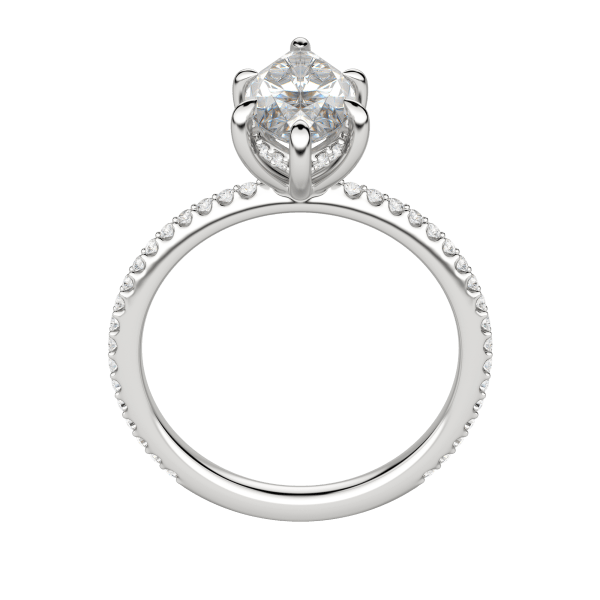 Hera Accented Marquise Cut Engagement Ring, Hover, 18K White Gold, Platinum, 