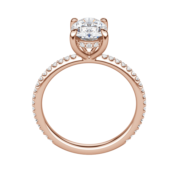 Hera Accented Oval Cut Engagement Ring, Hover, 14K Rose Gold, 