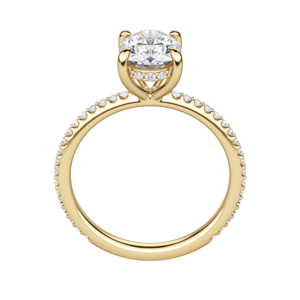 Hera Accented Oval Cut Engagement Ring, Hover, 18K Yellow Gold, 