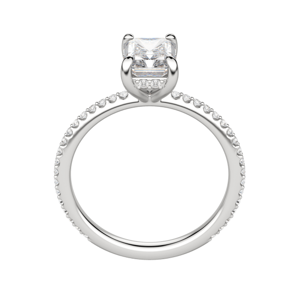 Hera Accented Radiant Cut Engagement Ring, Hover, 18K White Gold, Platinum, 