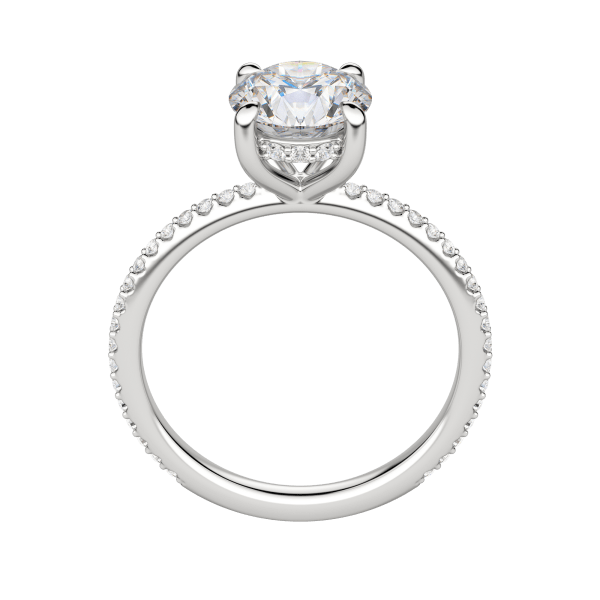 Hera Accented Round Cut Engagement Ring, Hover, 18K White Gold, Platinum, 