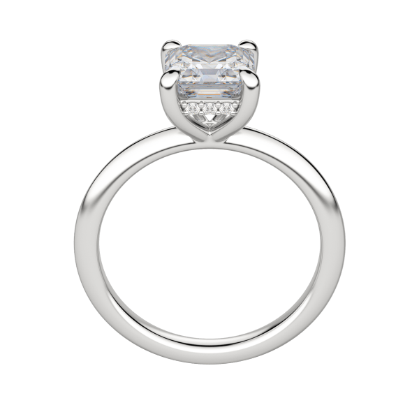 Hera Classic Asscher Cut Engagement Ring, Hover, 18K White Gold, Platinum,