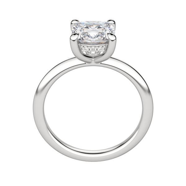 Hera Classic Cushion Cut Engagement Ring, Hover, 18K White Gold, Platinum,