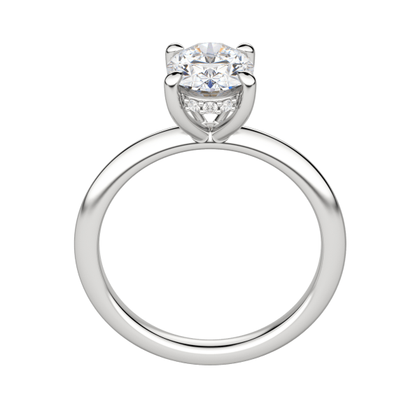 Hera Classic Oval Cut Engagement Ring, Hover, 18K White Gold, Platinum,