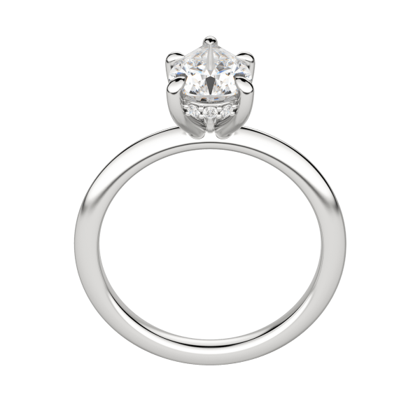 Hera Classic Pear Cut Engagement Ring, Hover, 18K White Gold, Platinum,