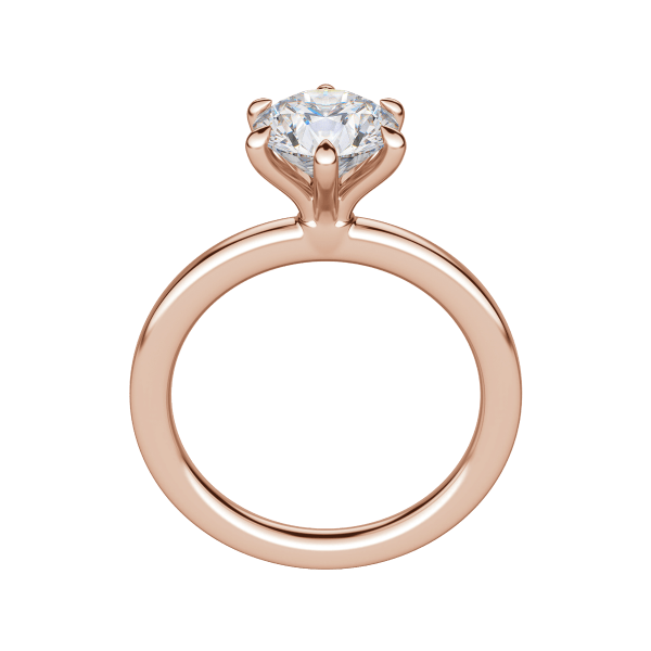 Lyre Classic Round Cut Engagement Ring, Hover, 14k Rose Gold