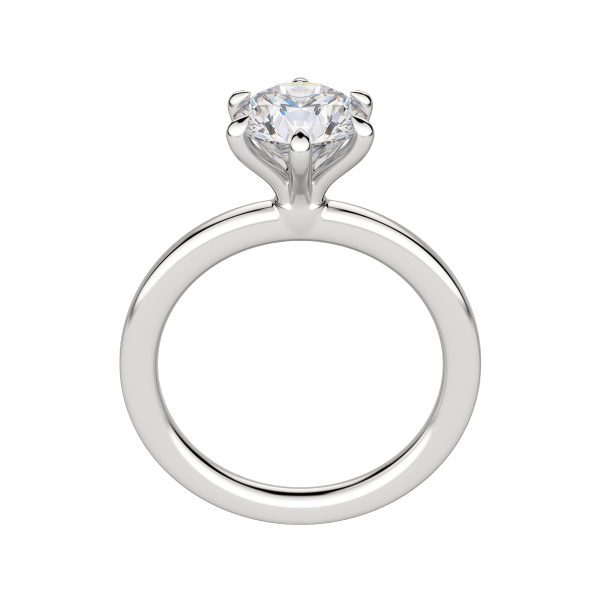 Lyre Classic Round Cut Engagement Ring, Hover, 18K White Gold, Platinum
