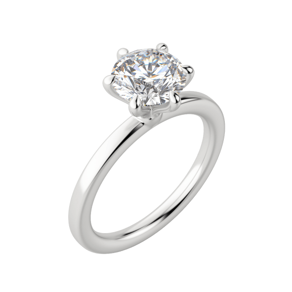 Lyre Classic Round Cut Engagement Ring, Default,18K White Gold, Platinum