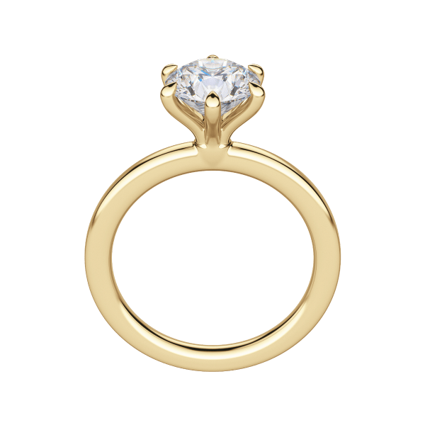 Lyre Classic Round Cut Engagement Ring, Hover, 18K Yellow Gold