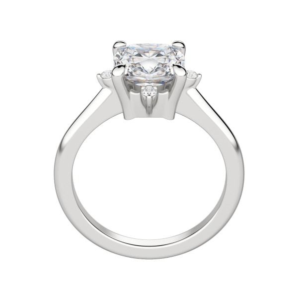 Nova Classic Cushion Cut Engagement Ring, Hover, 18K White Gold, Platinum, 