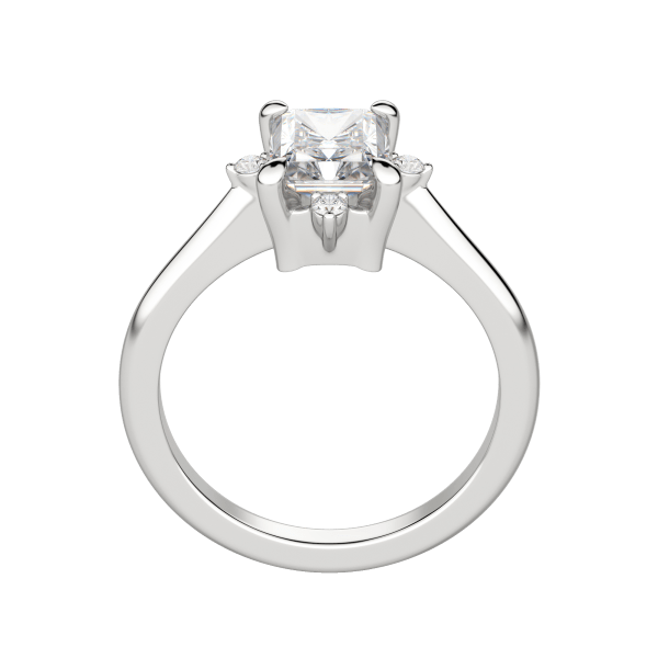 Nova Classic Radiant Cut Engagement Ring, Hover, 18K White Gold, Platinum, 