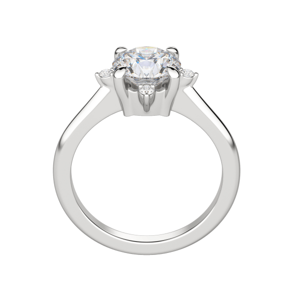Nova Classic Round Cut Engagement Ring, Hover, 18K White Gold, Platinum, 