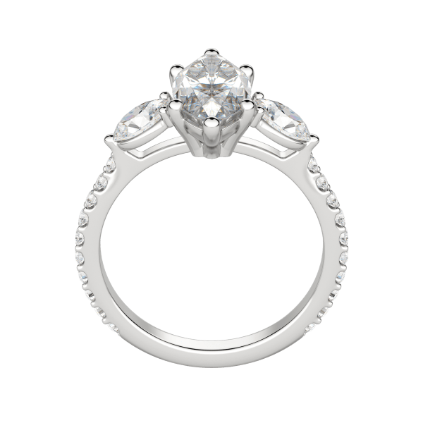 Rhea Accented Marquise Cut Engagement Ring, Hover, 18K White Gold, Platinum,\r
