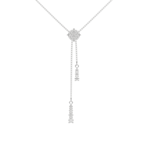 Silver Princess Cluster Lariat Necklace, Default, 