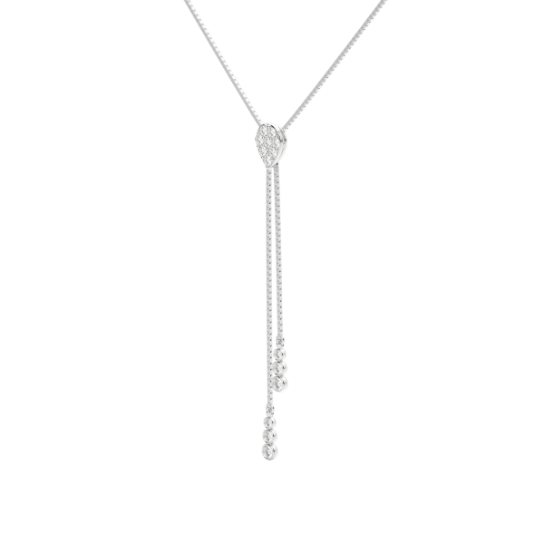 Silver Pear Cluster Lariat Necklace, Hover, Sterling Silver