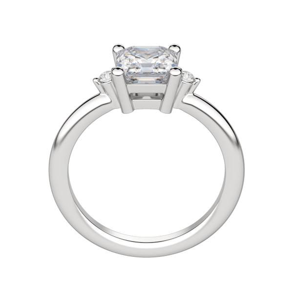 Zara Asscher Cut Engagement Ring, Hover, 18K White Gold, Platinum, 