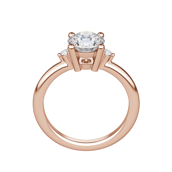 Zara Round Cut Engagement Ring, Hover, 14K Rose Gold,