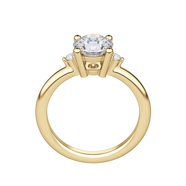Zara Round Cut Engagement Ring, Hover, 18K Yellow Gold,