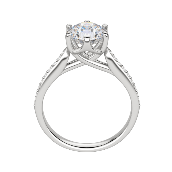 Edit Accented Round Cut Engagement Ring, Platinum, 18K White Gold, Hover, 