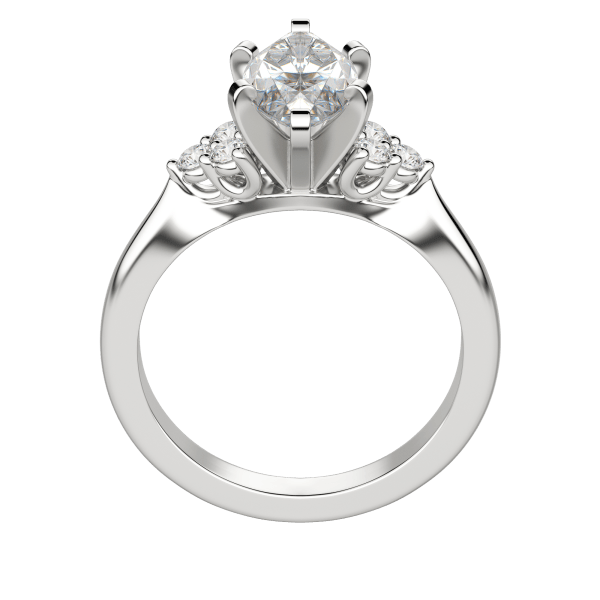 Calm Marquise Cut Engagement Ring, Platinum, 18K White Gold, Hover, 