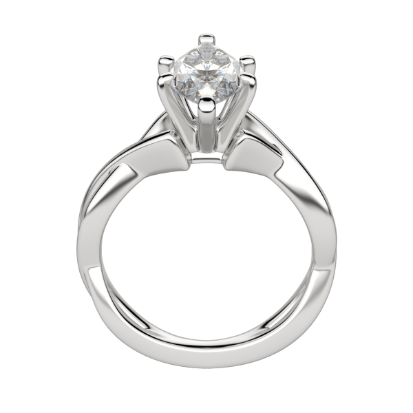 Chic Classic Marquise Cut Engagement Ring, Platinum, 18K White Gold, Hover, 