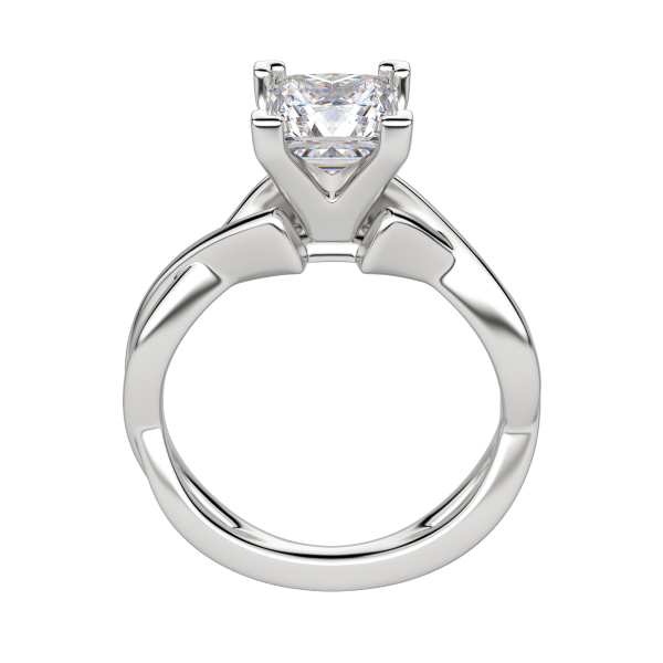Chic Classic Princess Cut Engagement Ring, Platinum, 18K White Gold, Hover, 