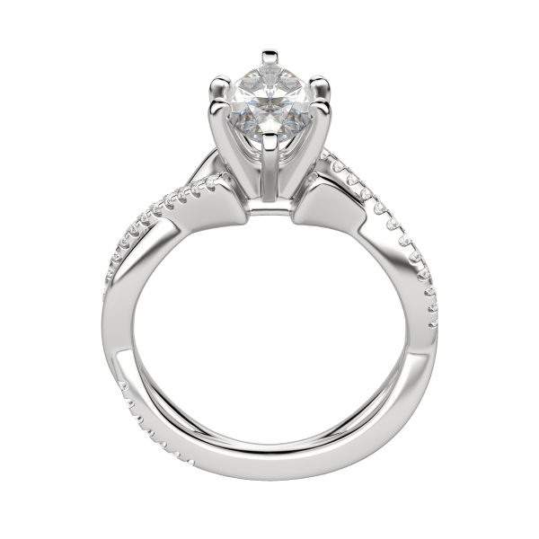 Chic Accented Marquise Cut Engagement Ring, Platinum, 18K White Gold, Hover, 
