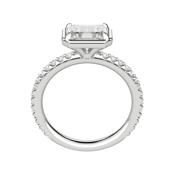 Dahl Emerald Cut Engagement Ring, Platinum, 18K White Gold, Hover, 