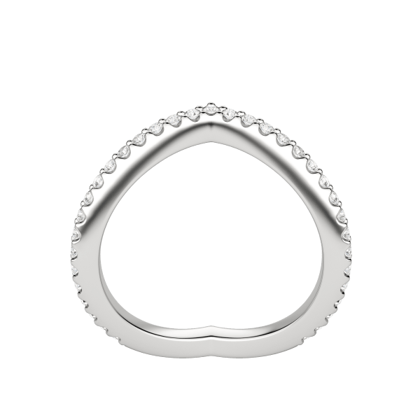 Demi Accented Wedding Band, Hover, 18K White Gold, Platinum, 