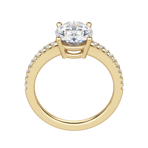 Eave Accented Oval Cut Engagement Ring, 18K Yellow Gold, Hover, 