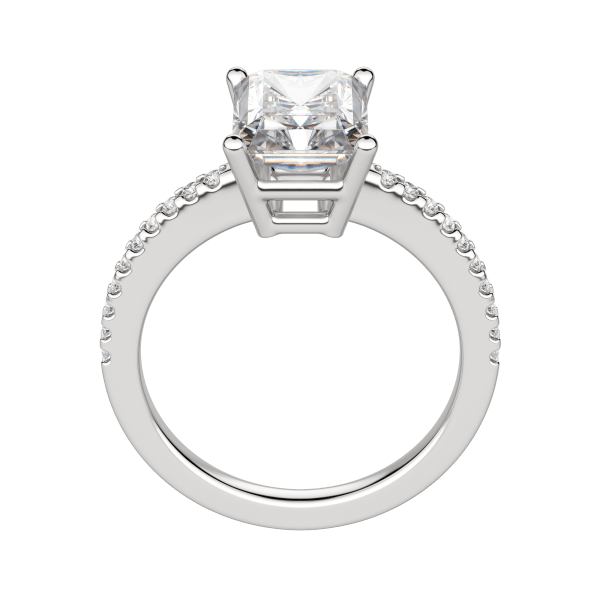 Eave Accented Radiant Cut Engagement Ring, 18K White Gold, Platinum, Hover, 