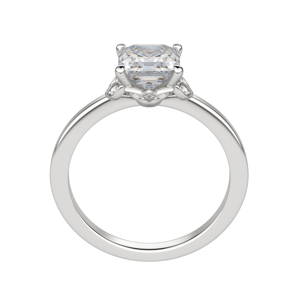 Eden Asscher Cut Engagement Ring, Hover, 18K White Gold, Platinum, 