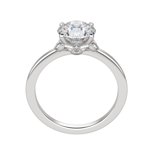 Eden Round Cut Engagement Ring, 18K White Gold, Platinum, Hover, 